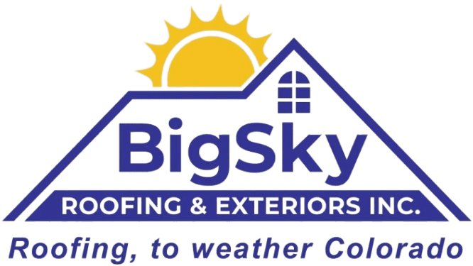 BigSky Roofing logo with sun and house.